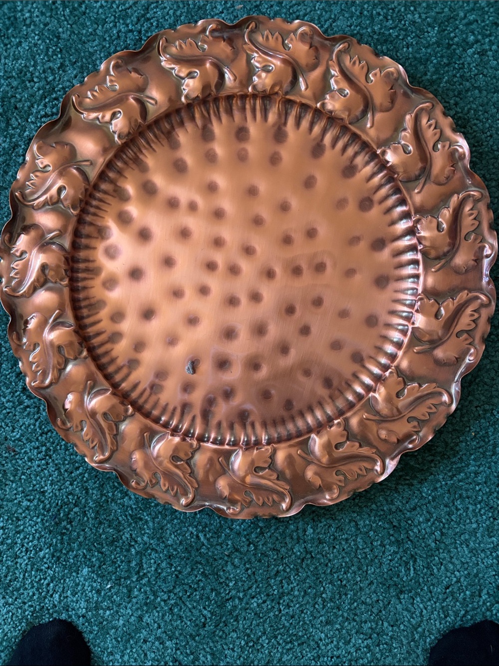Hammered Decorative Copper Charger Plate
